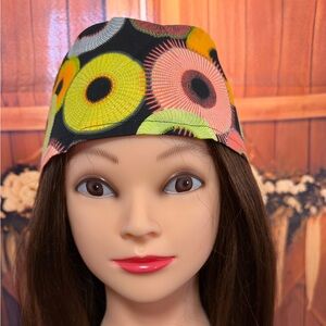 Handmade Multicolor Geometric Print Scrub Cap/ Nurse Hat